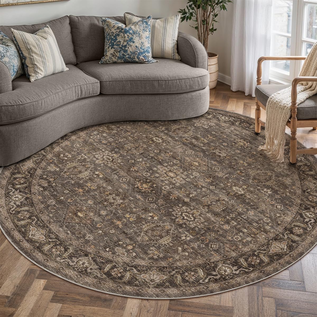 Dark Brown Vintage Rug