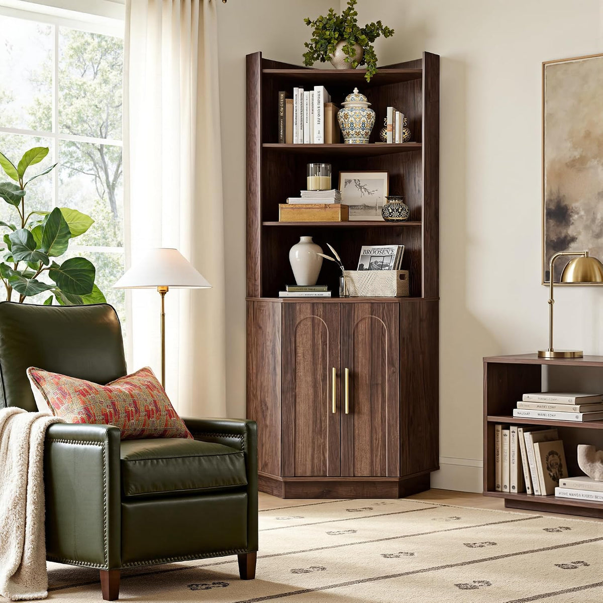 71" Tall Corner Cabinet with Storage