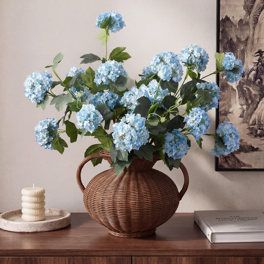 4 Pcs 33" Tall Artificial Snowball Hydrangea Flowers