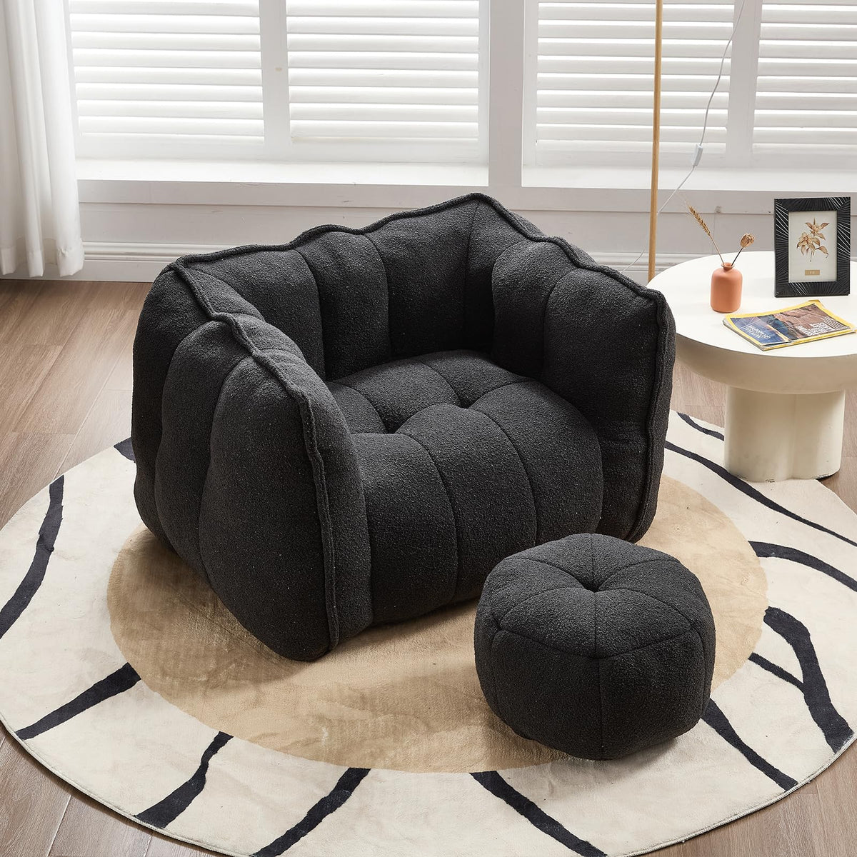 Bean Bag Couch with Ottoman