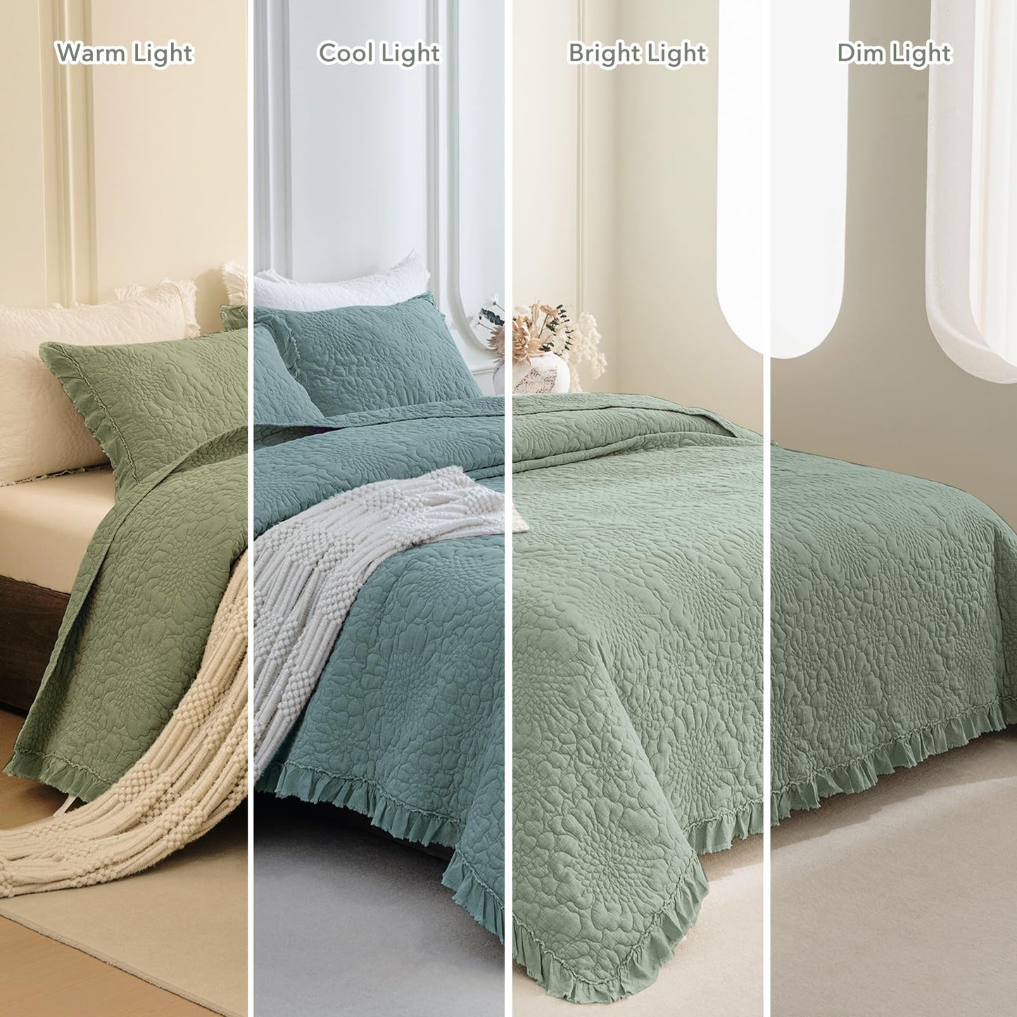 Cotton Oversized Quilt Bedspread Set