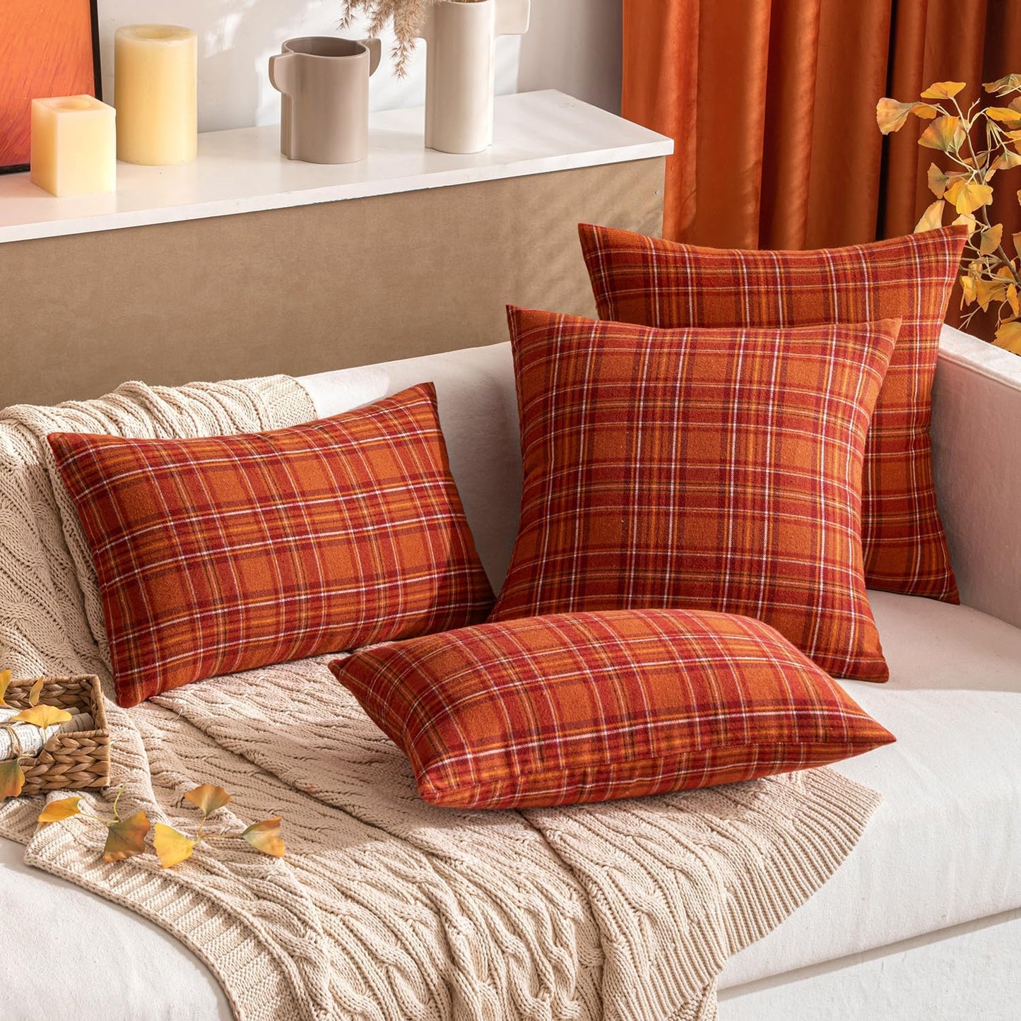 Fall Plaid Pillow Covers