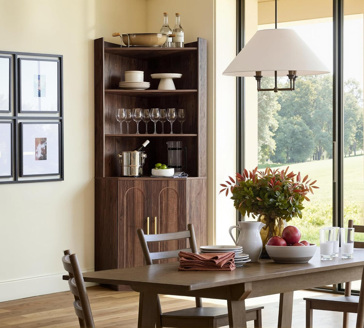 71" Tall Corner Cabinet with Storage