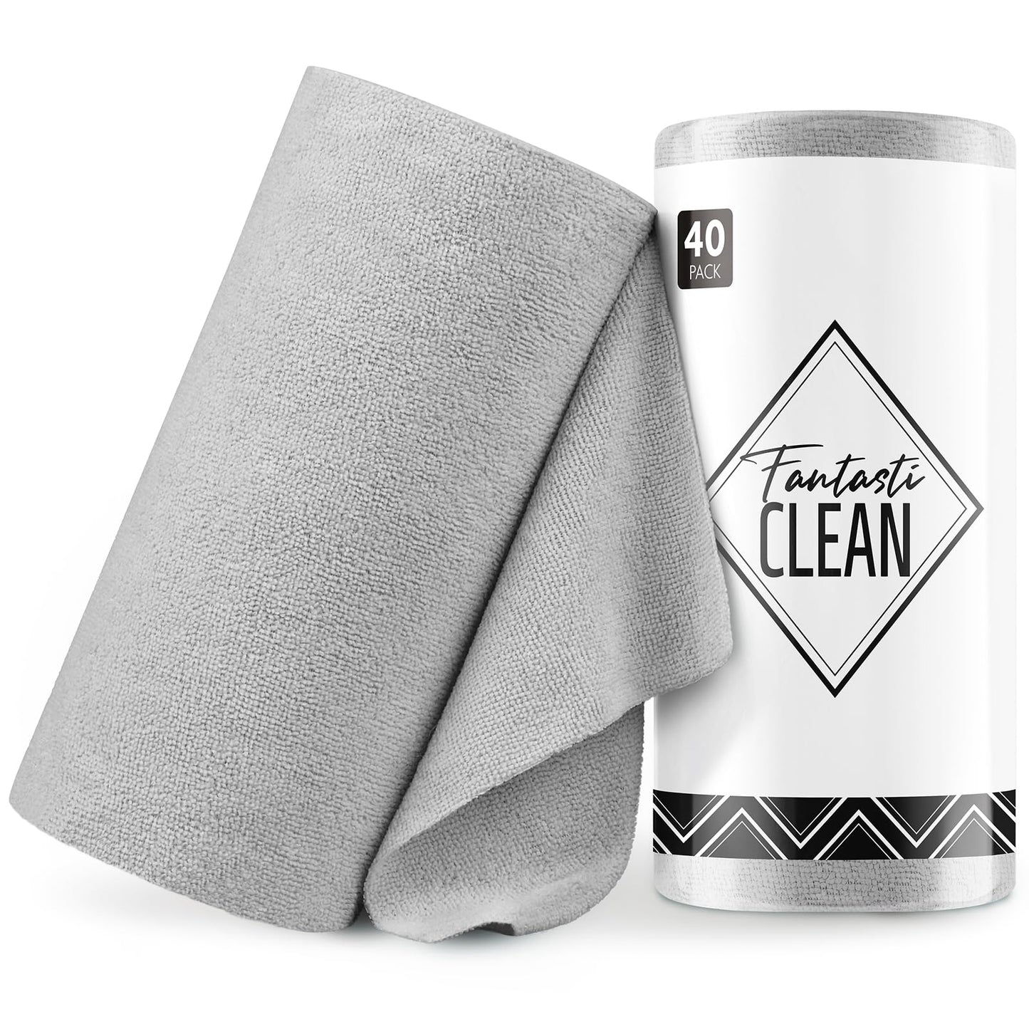 Fantasticlean Microfiber Cleaning Cloth Roll -60 Pack, Tear Away Microfiber Towels, 12" x 12", Reusable, Washable, Scratch Free, Ultra Absorbent Dishcloth for All-Around Cleaning (Beige & Tan)