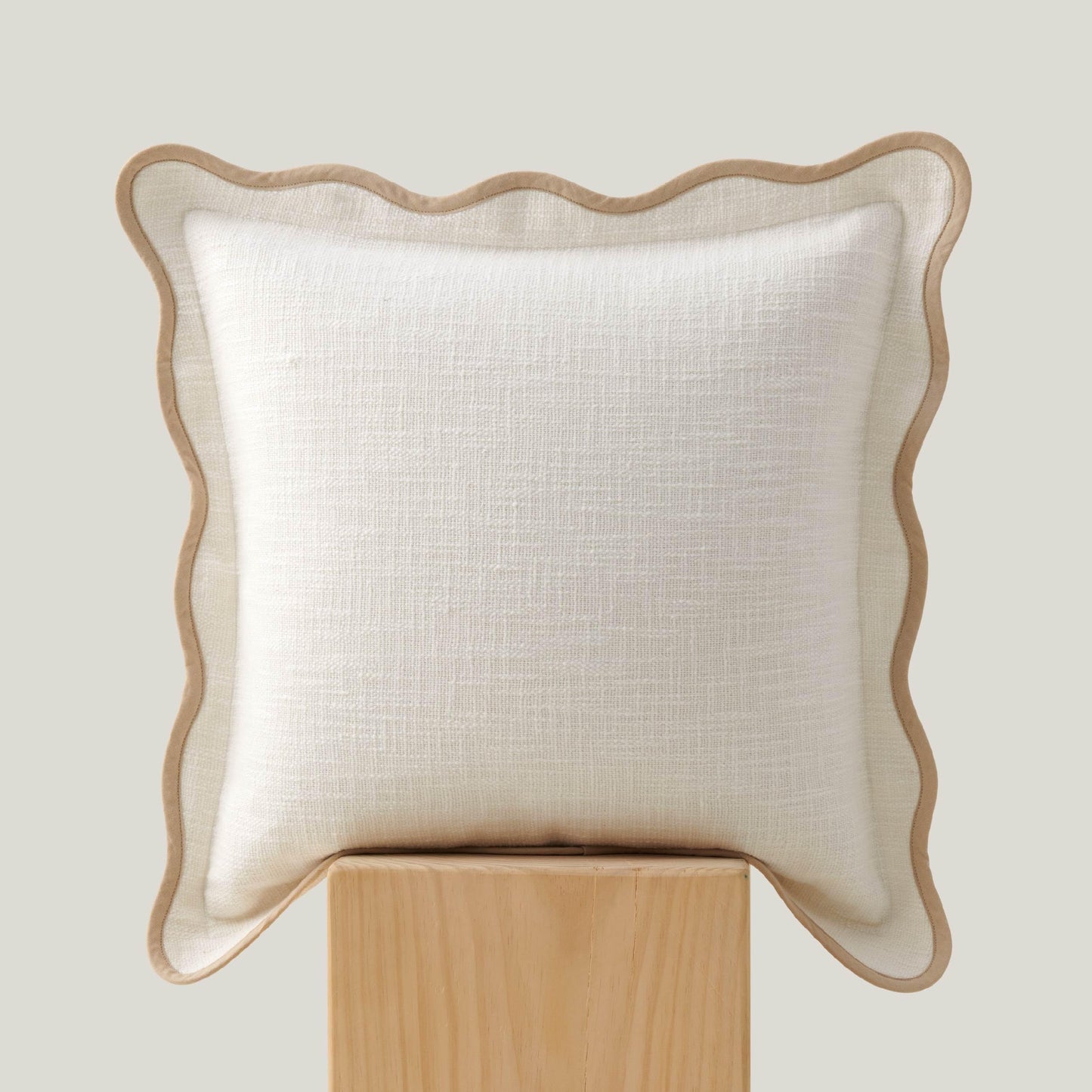 Double Stitch Scalloped Throw Pillow Covers - 100% Cotton