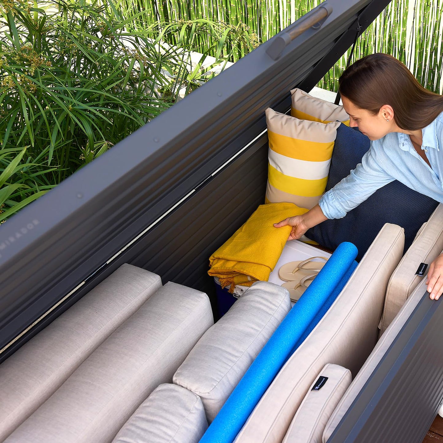 Waterproof Outdoor Storage Box with Wheels & Soft-Close Lid