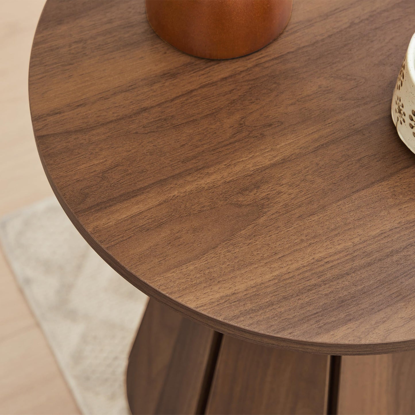 Mid Century Round Modern Side Table Nightstand