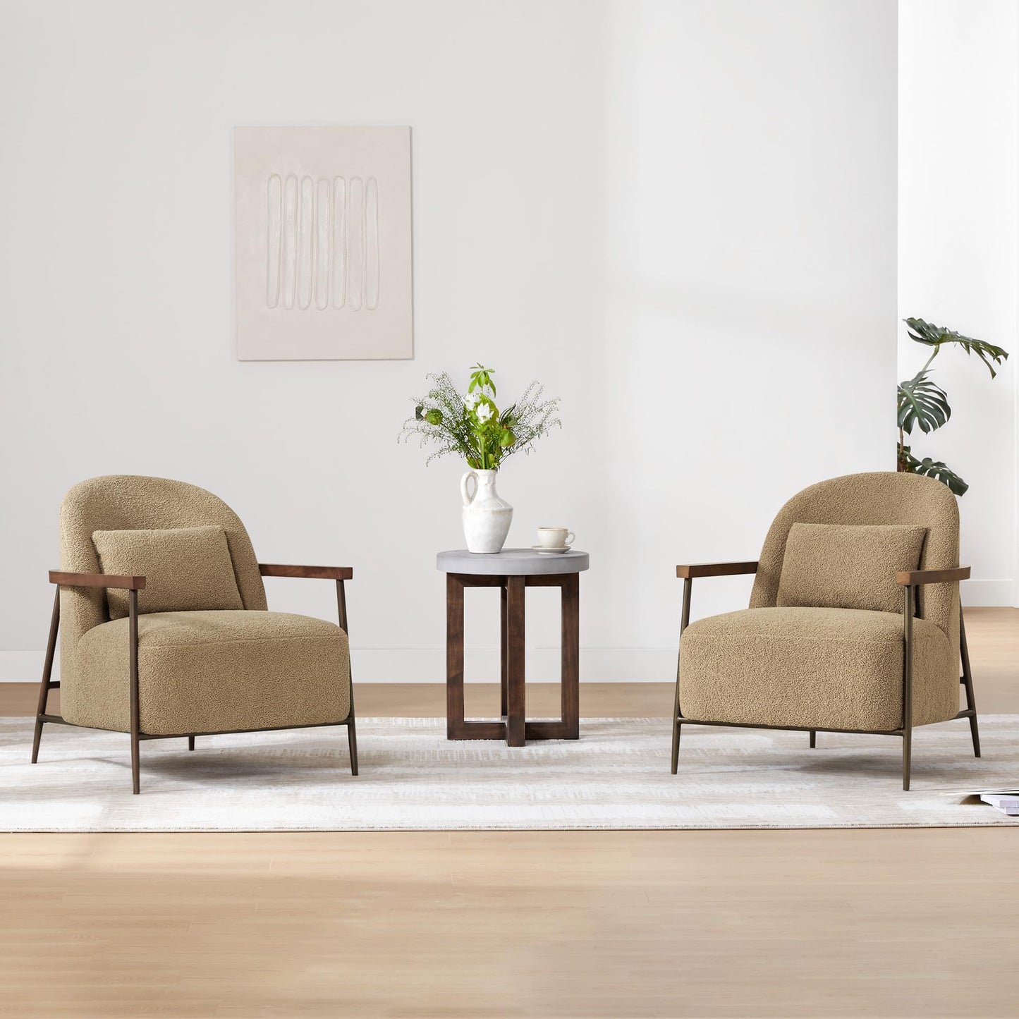 Set of 2 Accent Upholstered Chairs