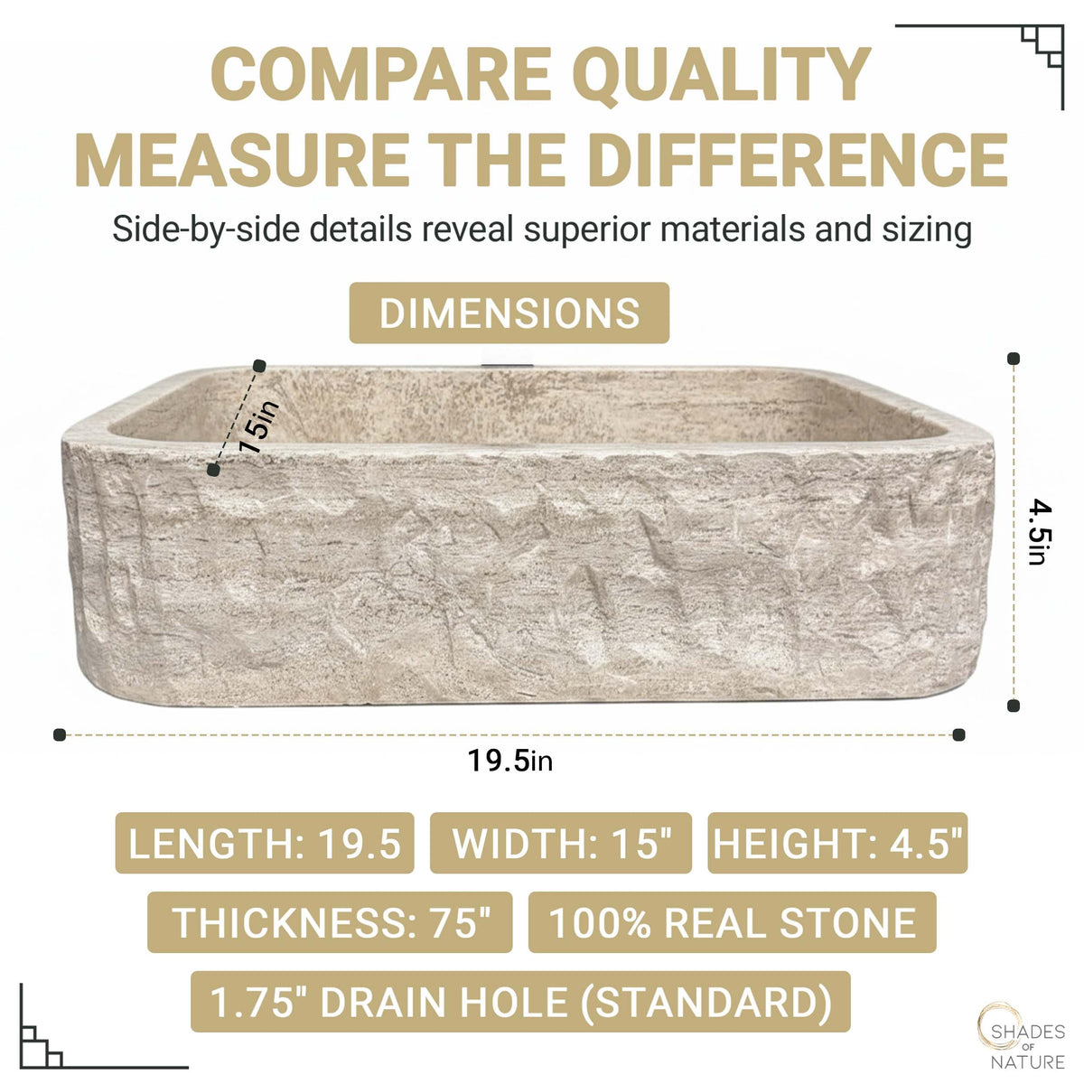 Oval Natural Stone Wash Basin Travertine Vessel Sink
