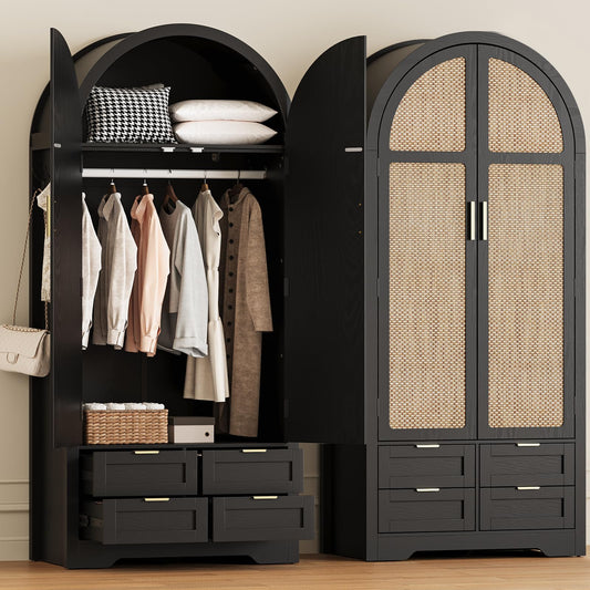 Armoire Wardrobe Closet with 4 Drawers