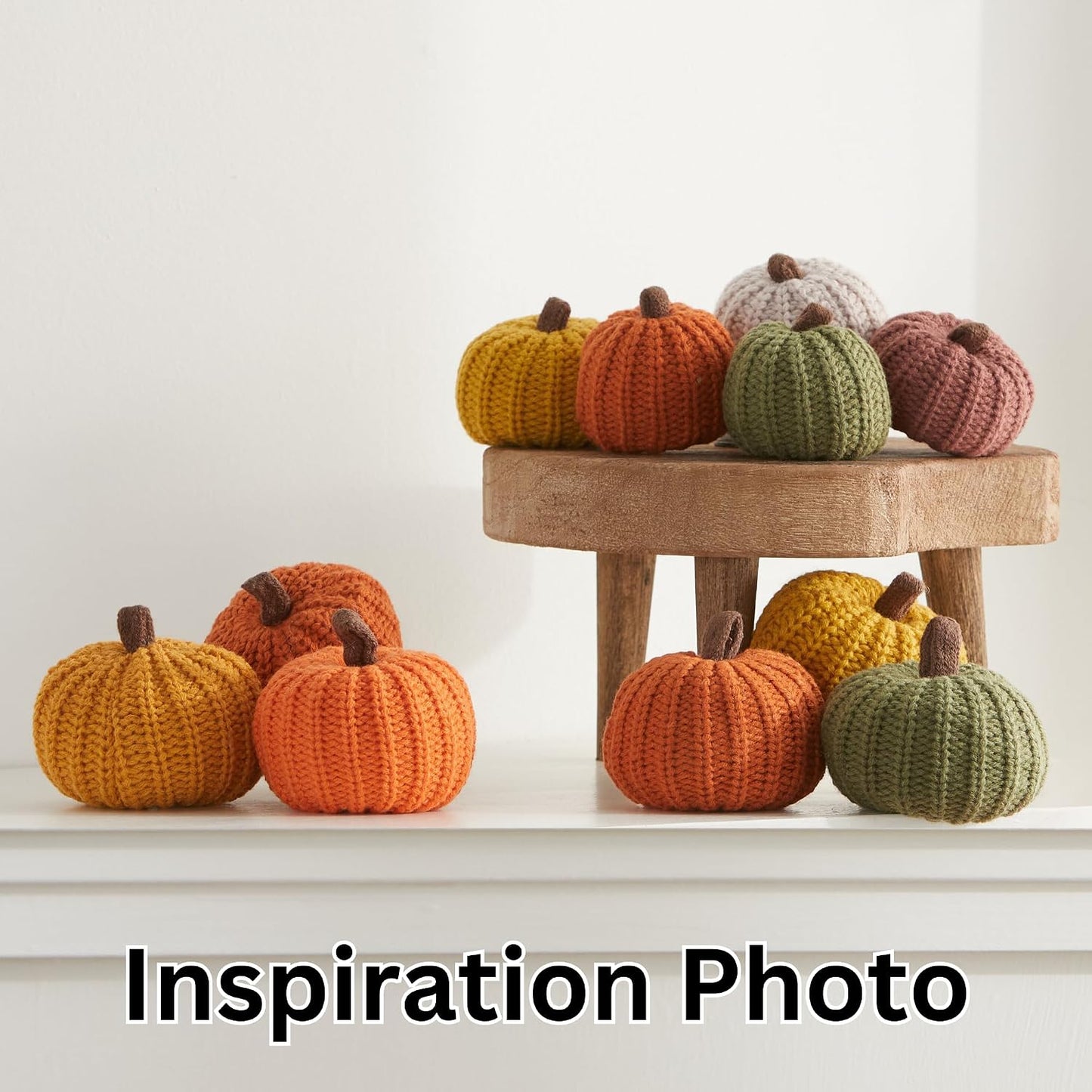 Set of 3 Cozy Knit Pumpkins