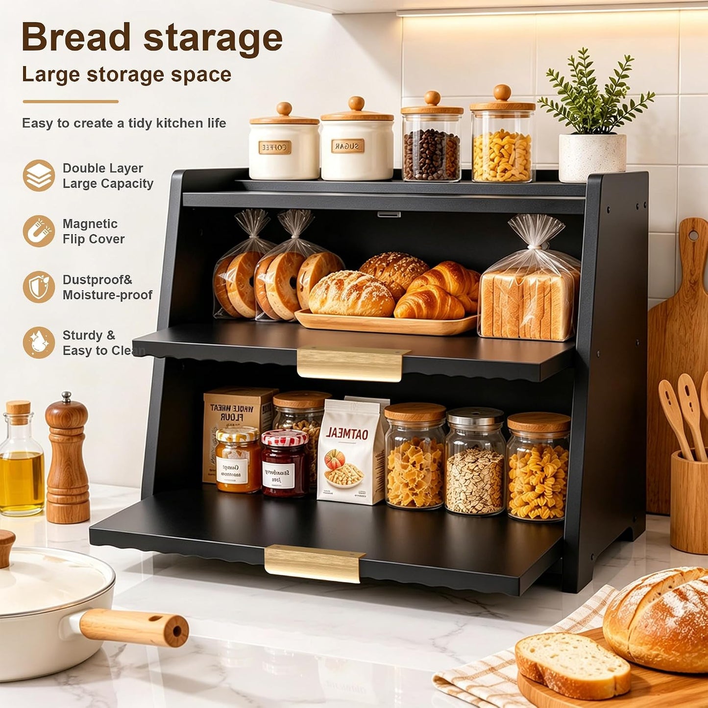 Elevated Bread Storage Cabinet