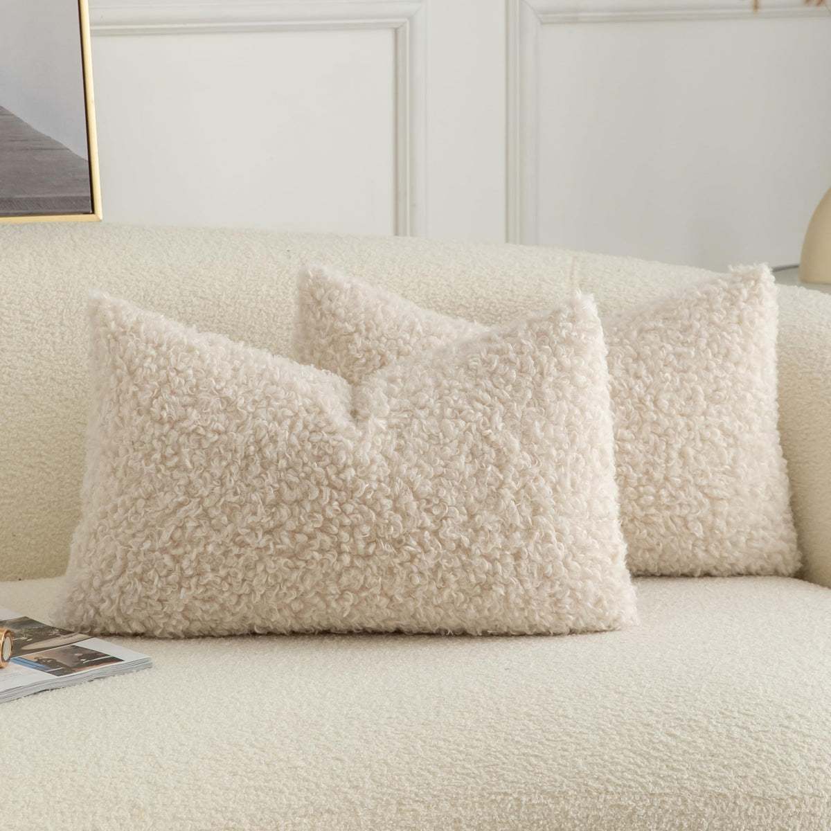 Pack of 2 Curly Teddy Wool Faux Fur