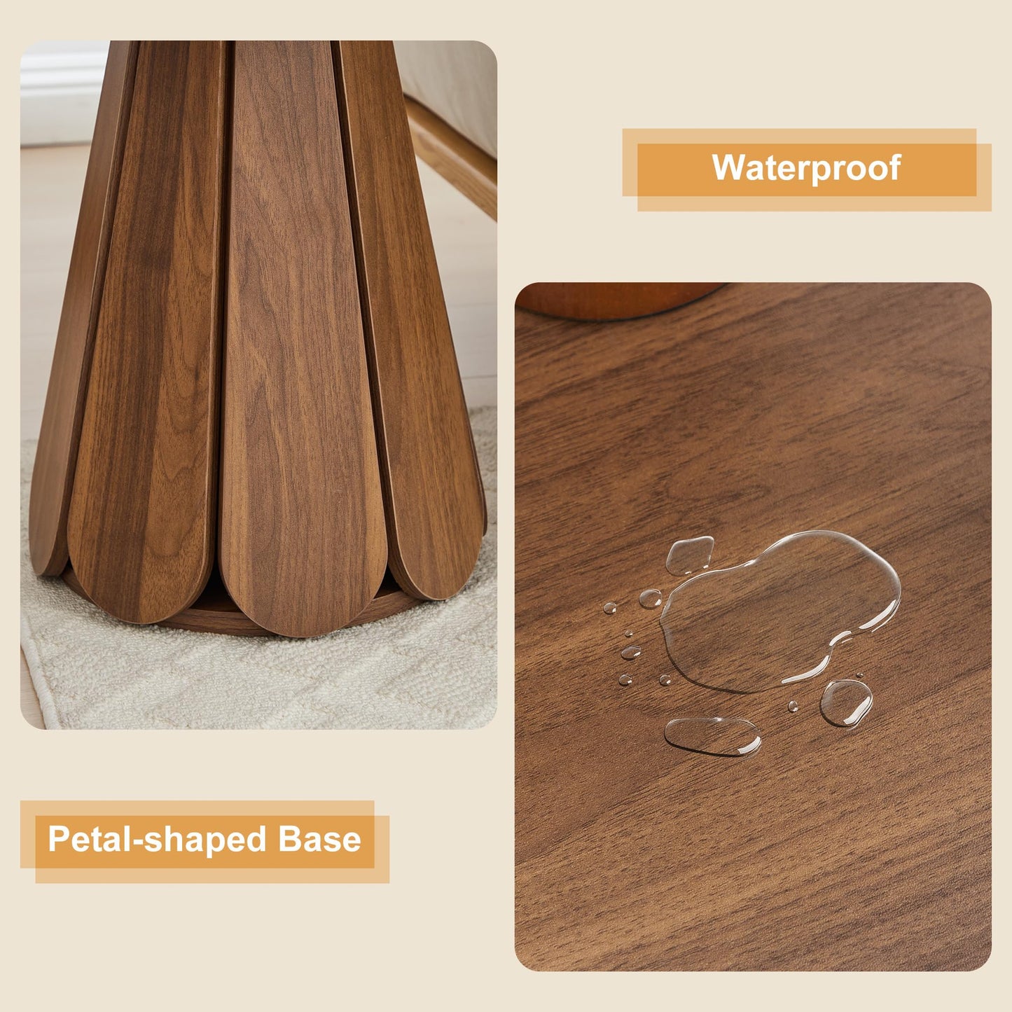 Mid Century Round Modern Side Table Nightstand