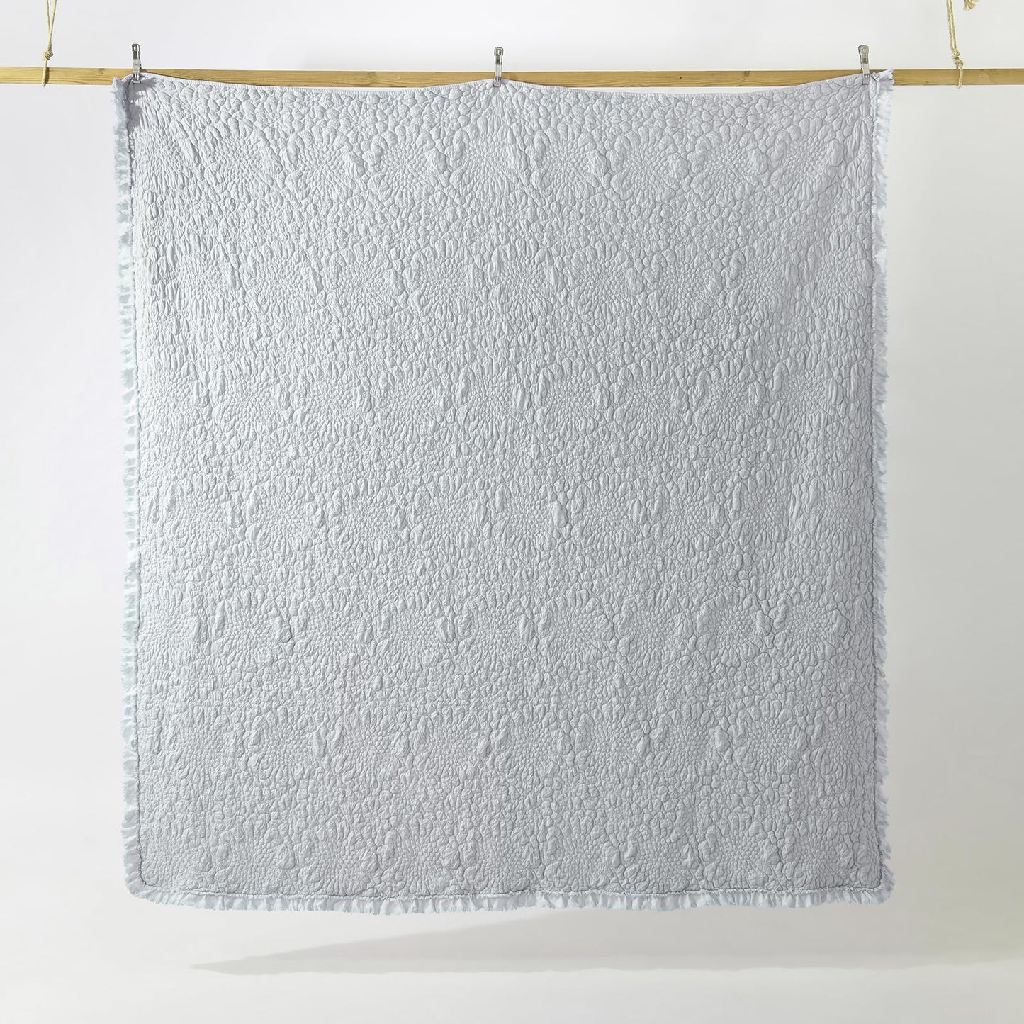 Ruffled Quilt Stone-Washed Lightweight Crinkled Shabby Chic Bedding Set