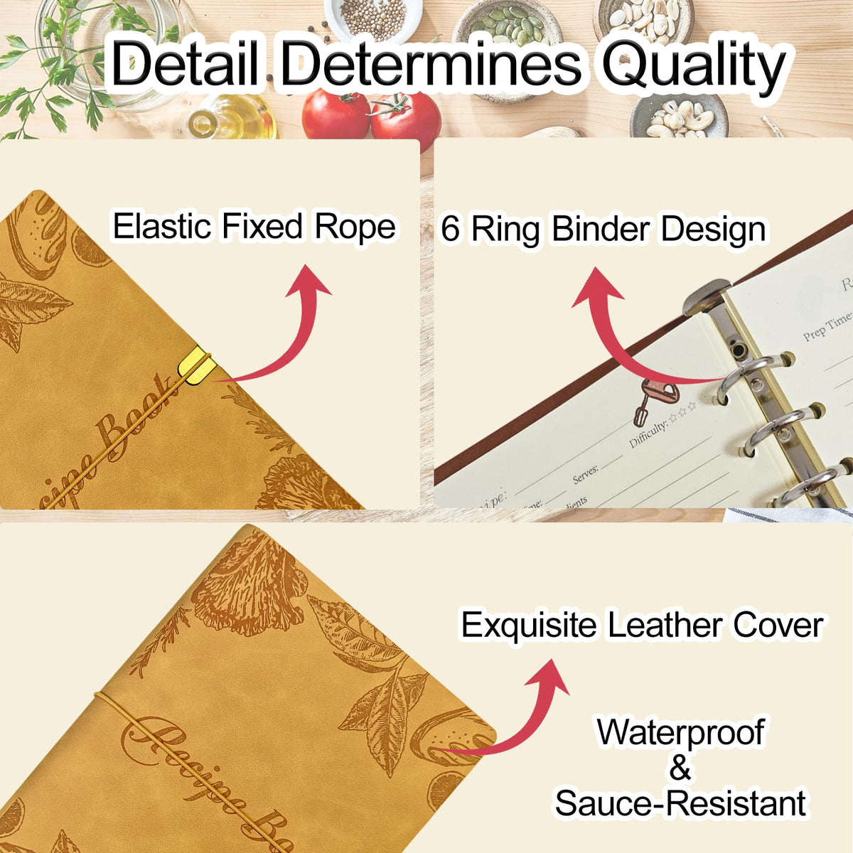 Blank Recipe Leather Cookbook