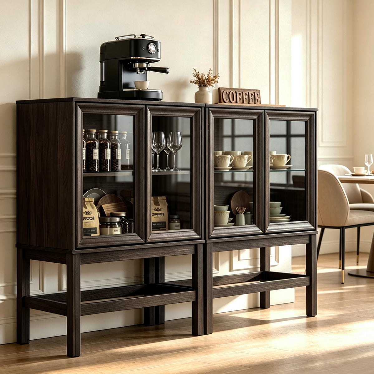 Mid-Century Modern Sideboard Buffet Cabinet with Storage