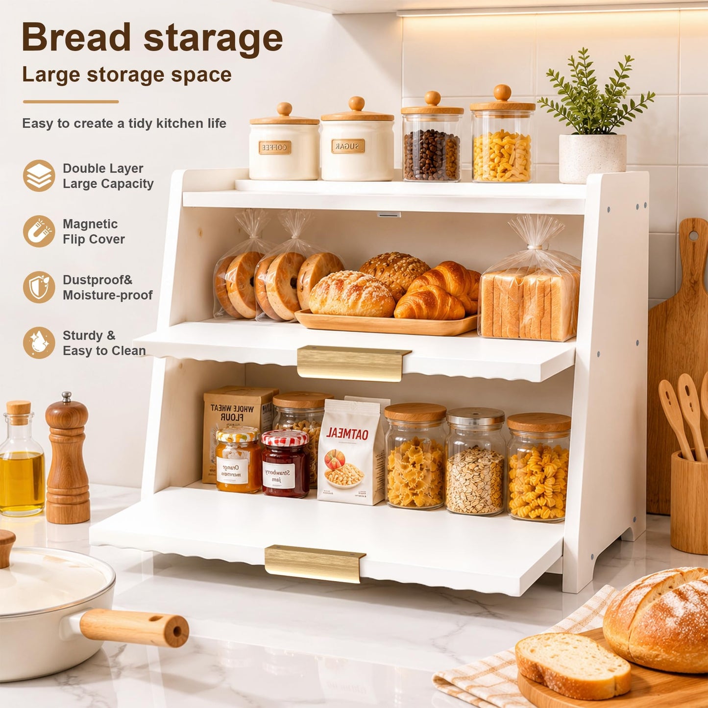 Elevated Bread Storage Cabinet