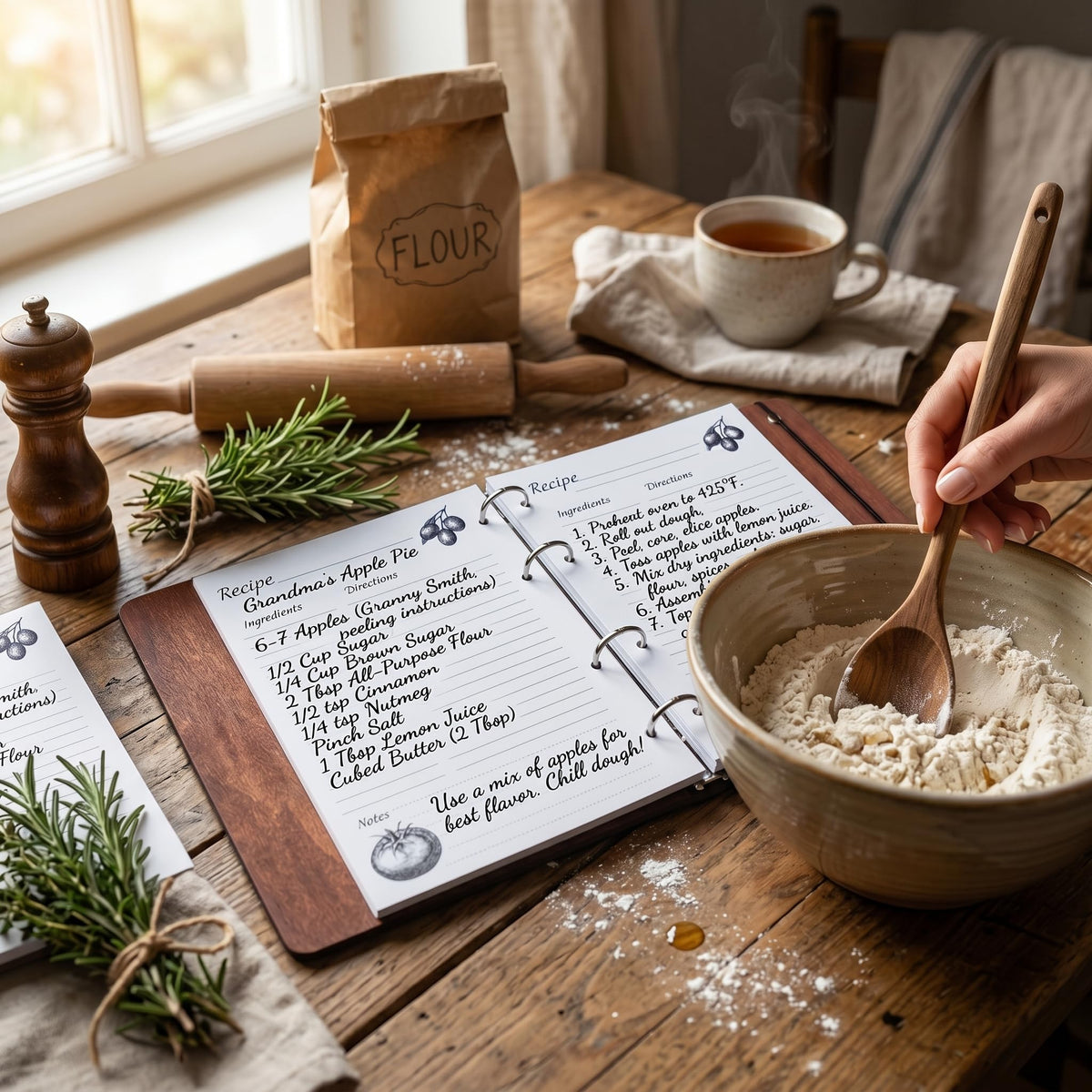 Wooden Recipe Book Engraved Journal