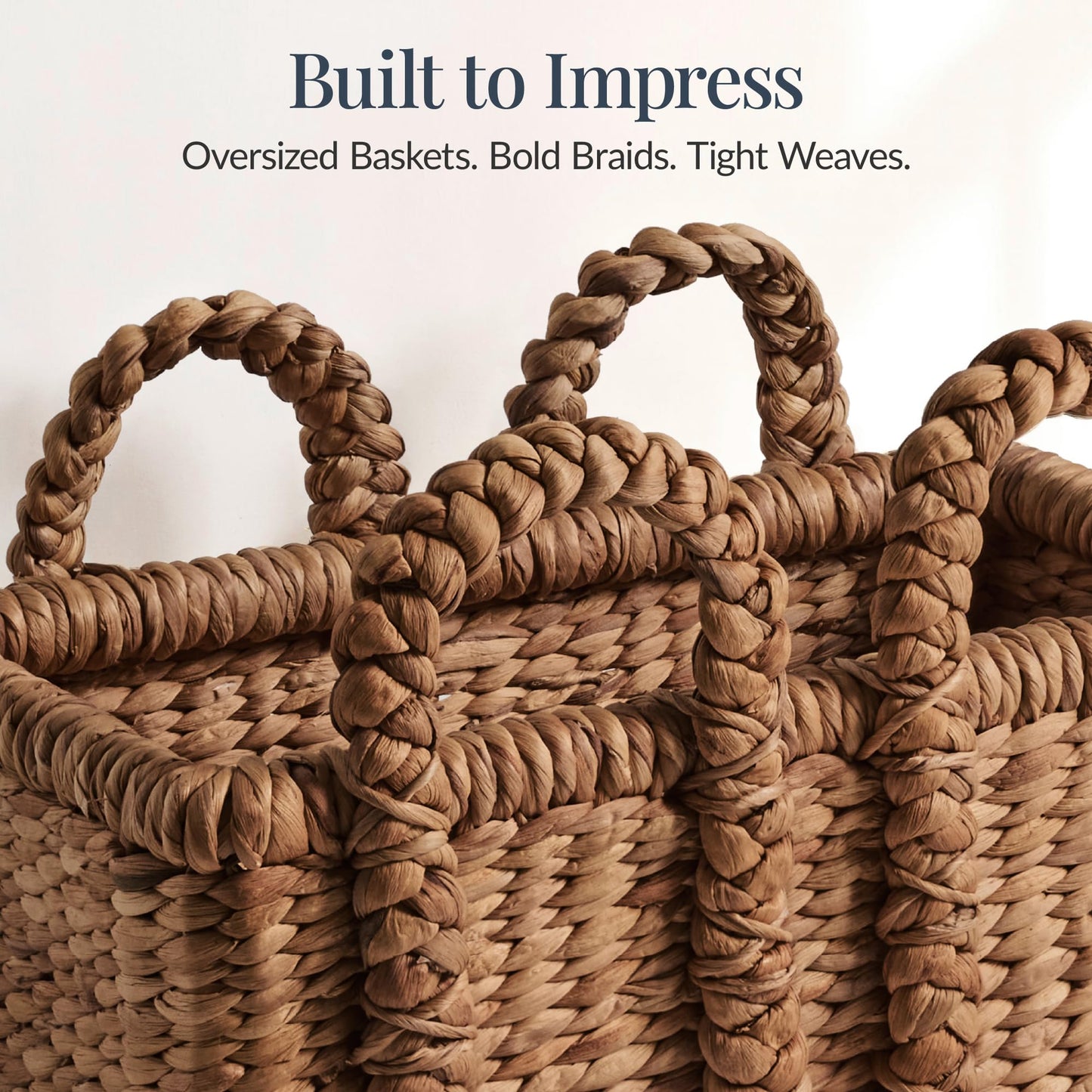 Best Choice Products 3Pc Shelf Baskets, Small, Large and XL Chunky Woven Wicker Rattan Storage Baskets w/Braided Handles, Organizer Bins for Blankets, Pillows, Shoes and Toys - Chestnut