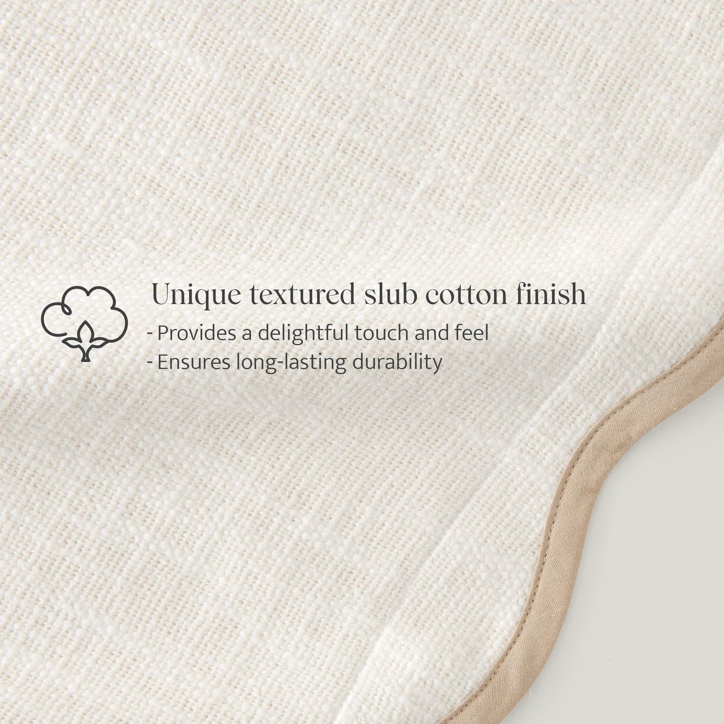Double Stitch Scalloped Throw Pillow Covers - 100% Cotton