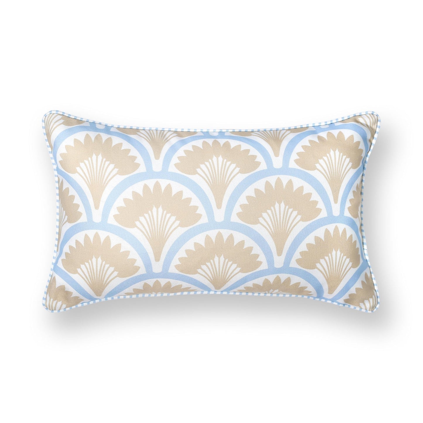 Indoor Outdoor Scalloped Lumbar Pillow Cover 12"x20"