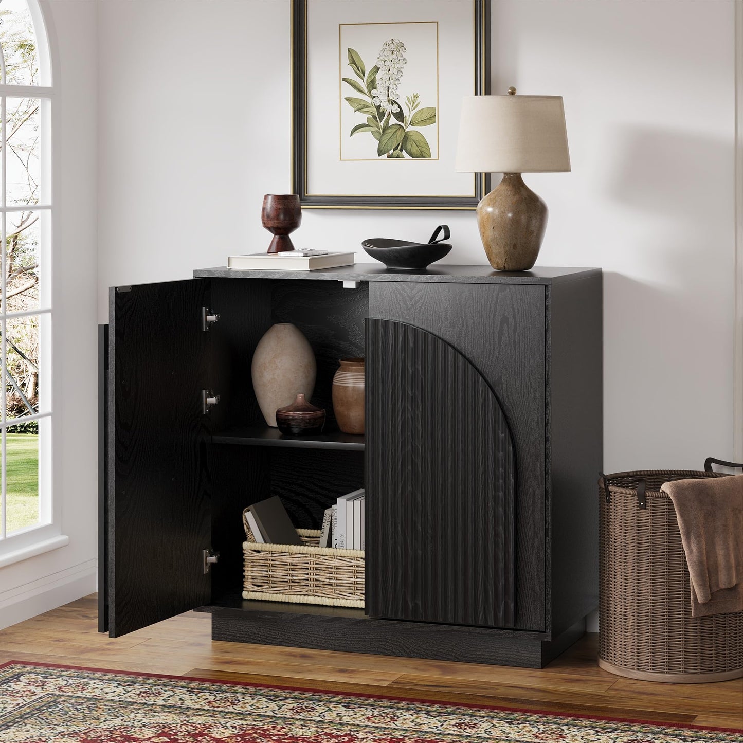 Modern Buffet Cabinet / Sideboard with Storage with Wave Design