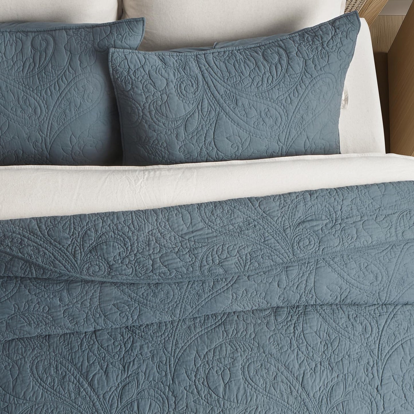 100% Cotton Scallop Quilt Set