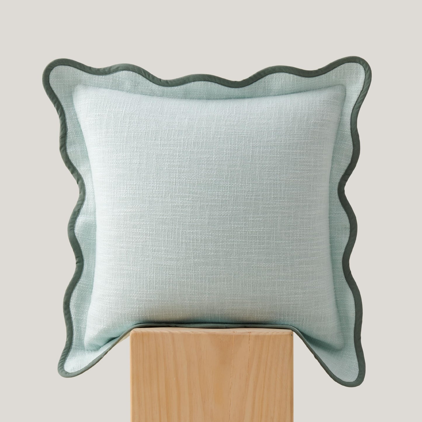 Double Stitch Scalloped Throw Pillow Covers - 100% Cotton
