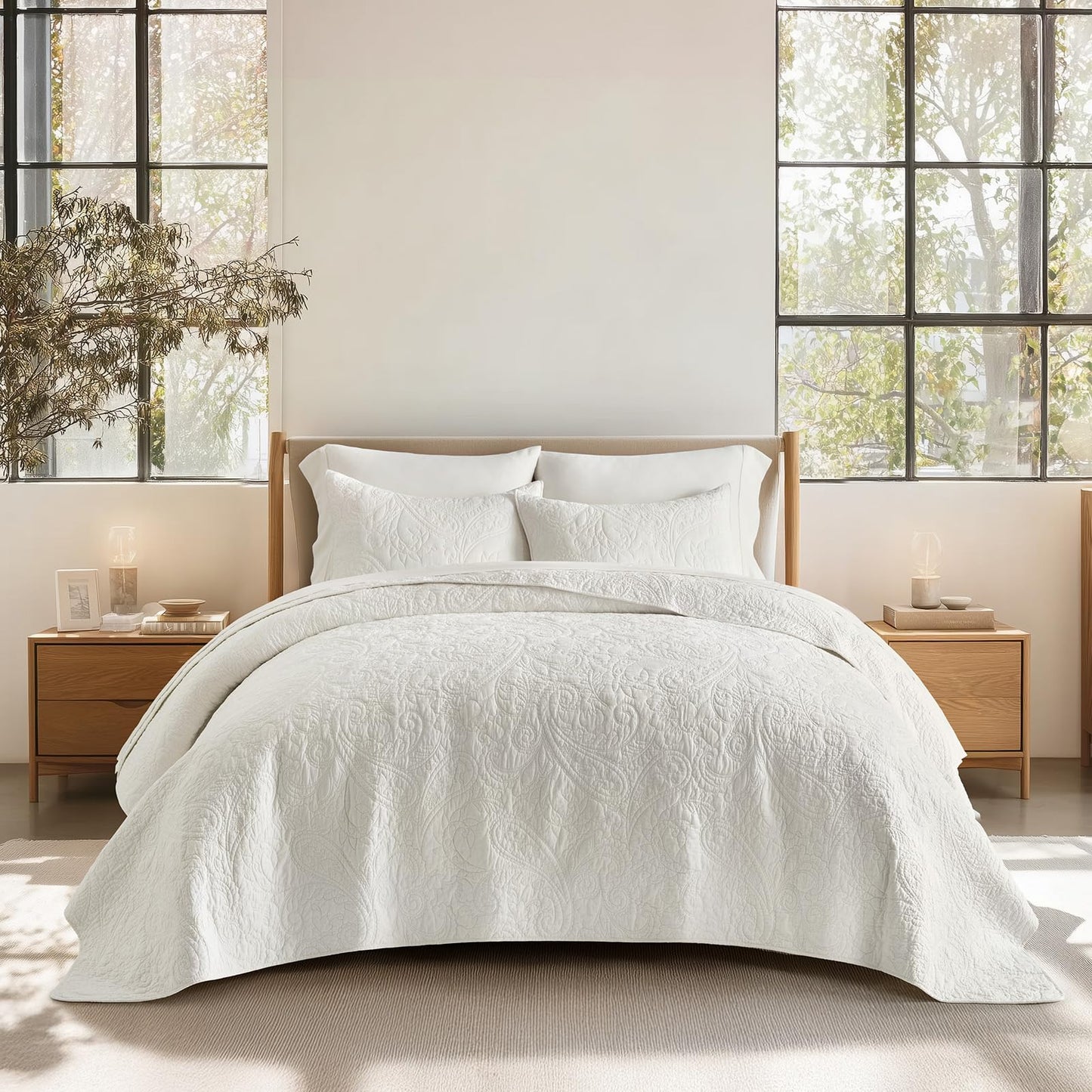 100% Cotton Scallop Quilt Set
