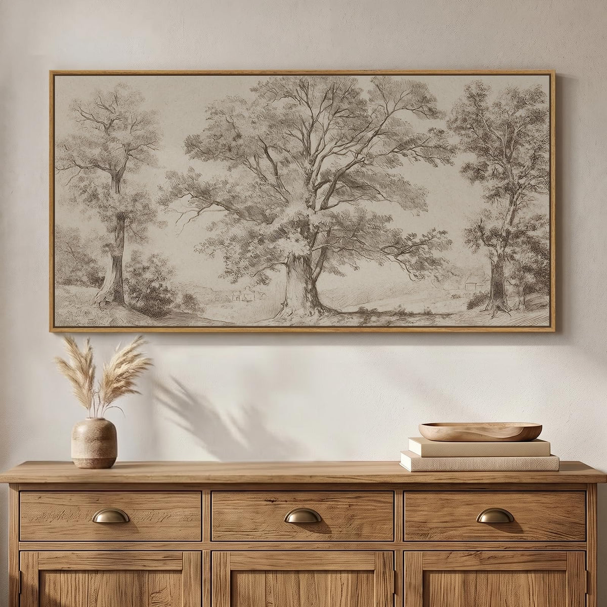 Framed Vintage Landscape Wall Art 60x30 Inch