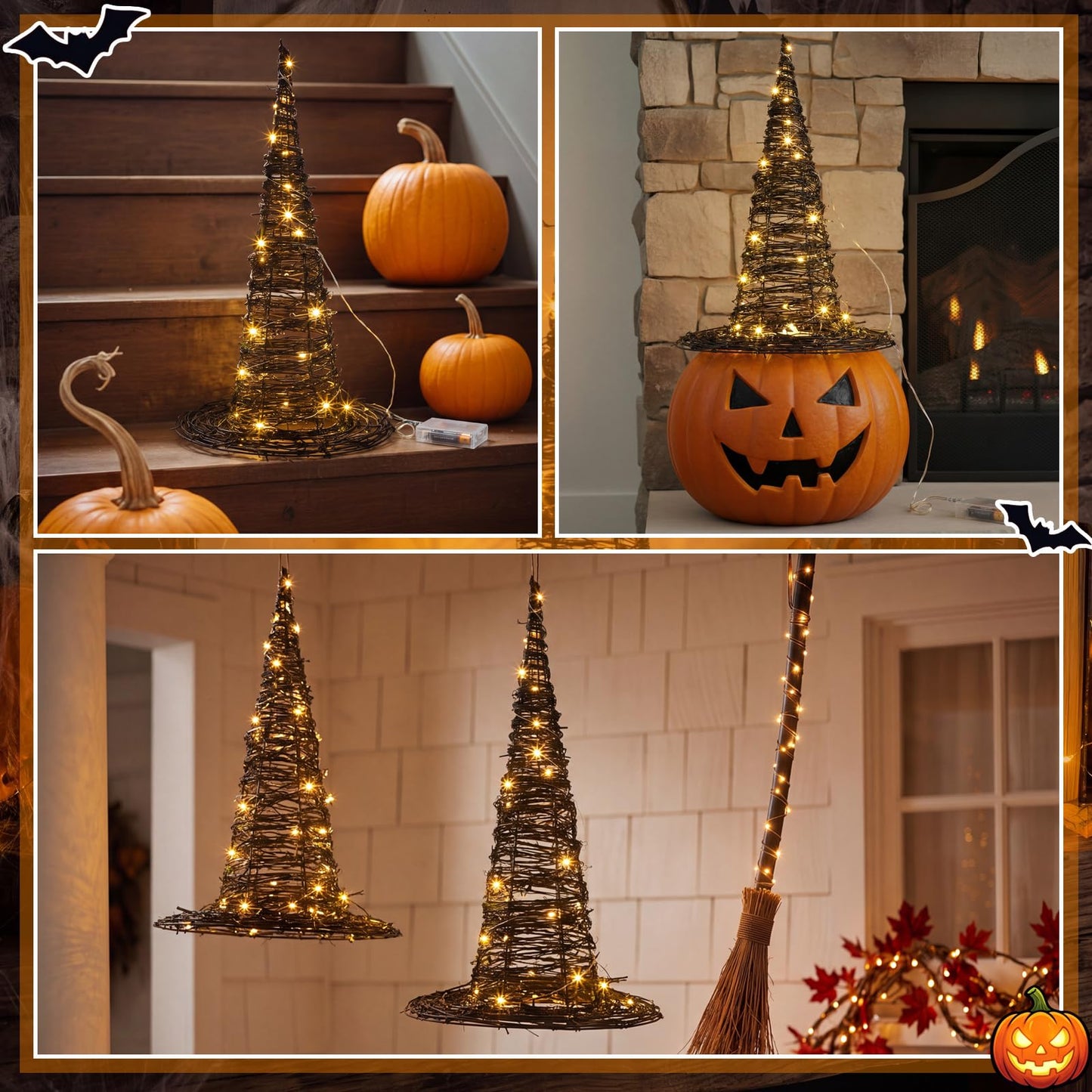 Woven Lit Fall Pumpkin