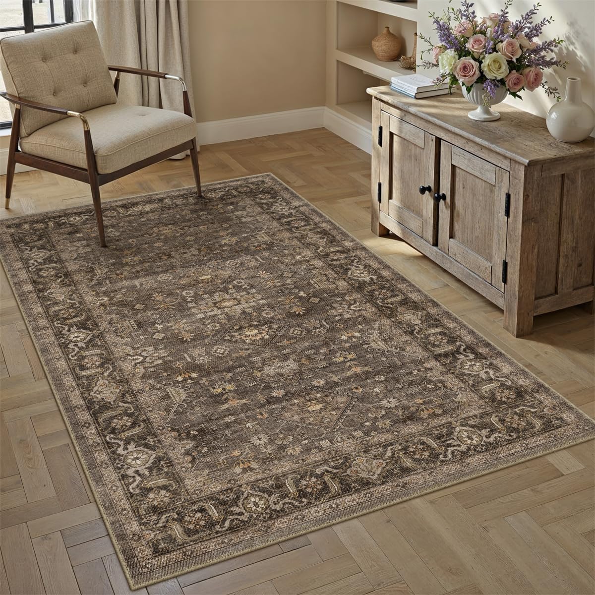 Dark Brown Vintage Rug