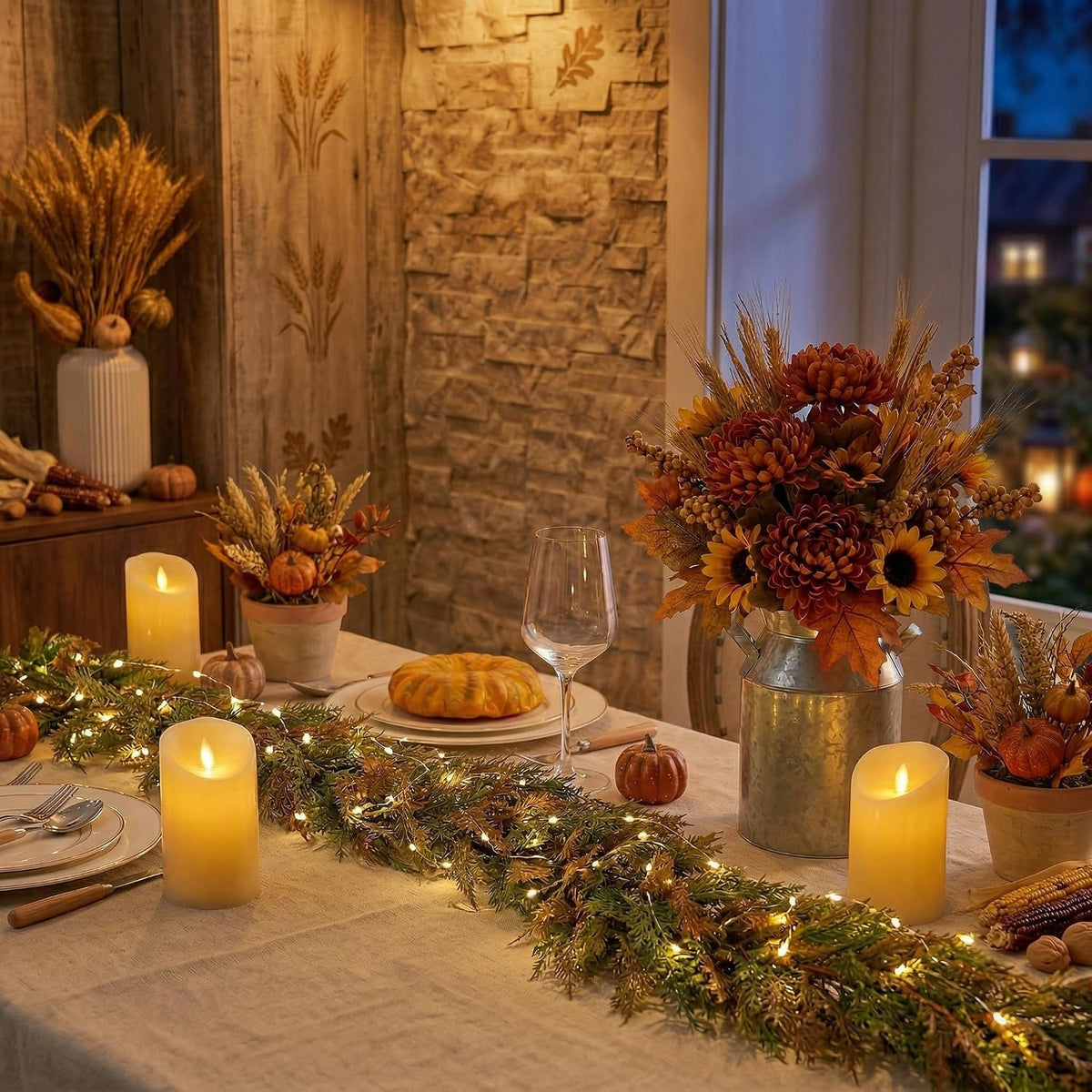 9ft Artificial Norfolk Pine Fall Garland