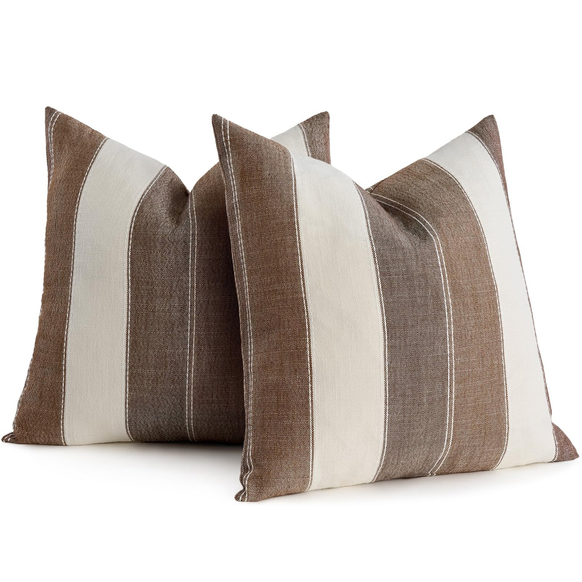 2 Pair Stripe Check Throw Pillow Covers 18x18Inch