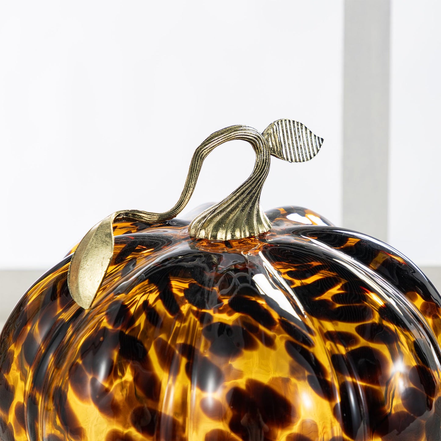 Amber Glass Pumpkin Decor