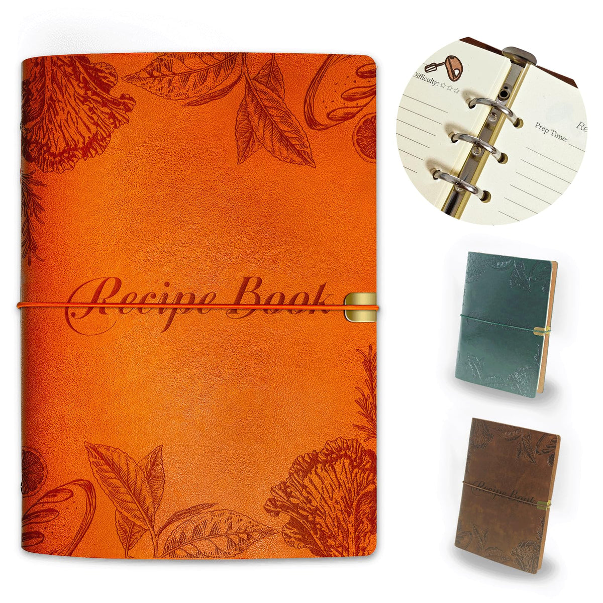 Blank Recipe Leather Cookbook