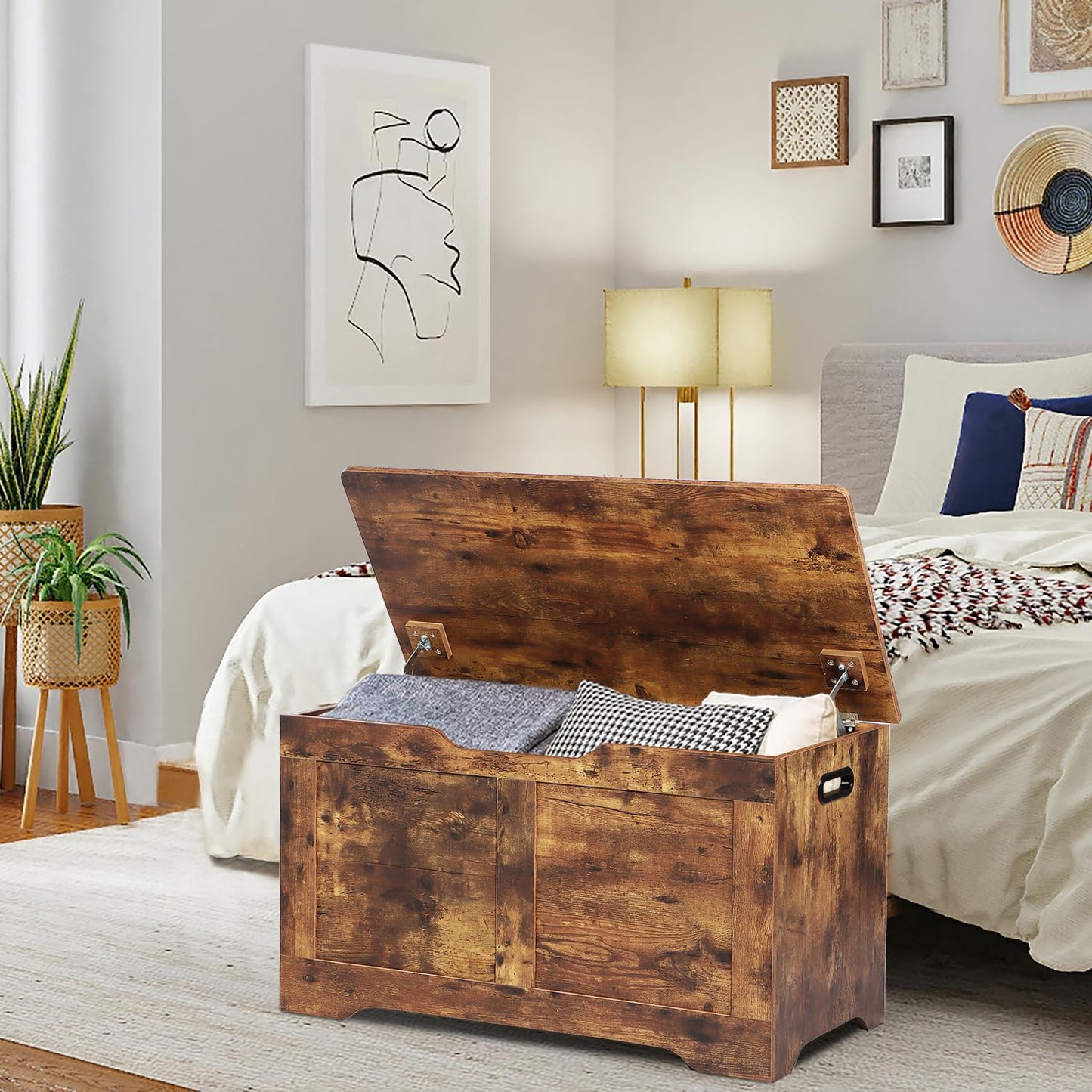 Timberer 47.2" Wooden Extra Large Storage Trunk