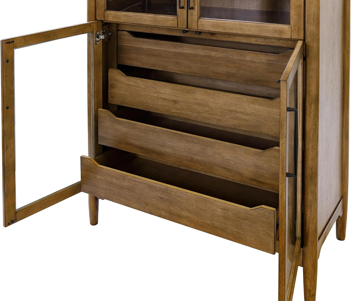 Wood Bookcase Display Cabinet
