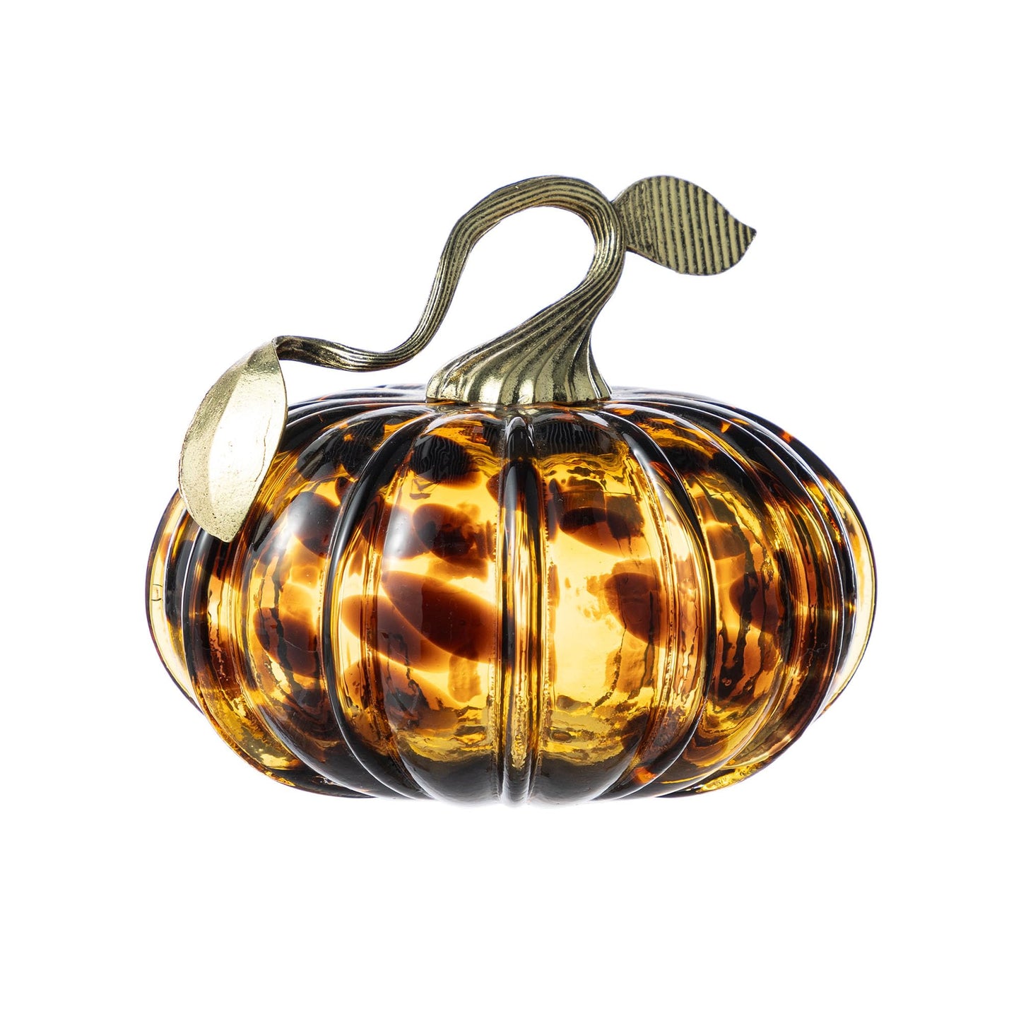 Amber Glass Pumpkin Decor