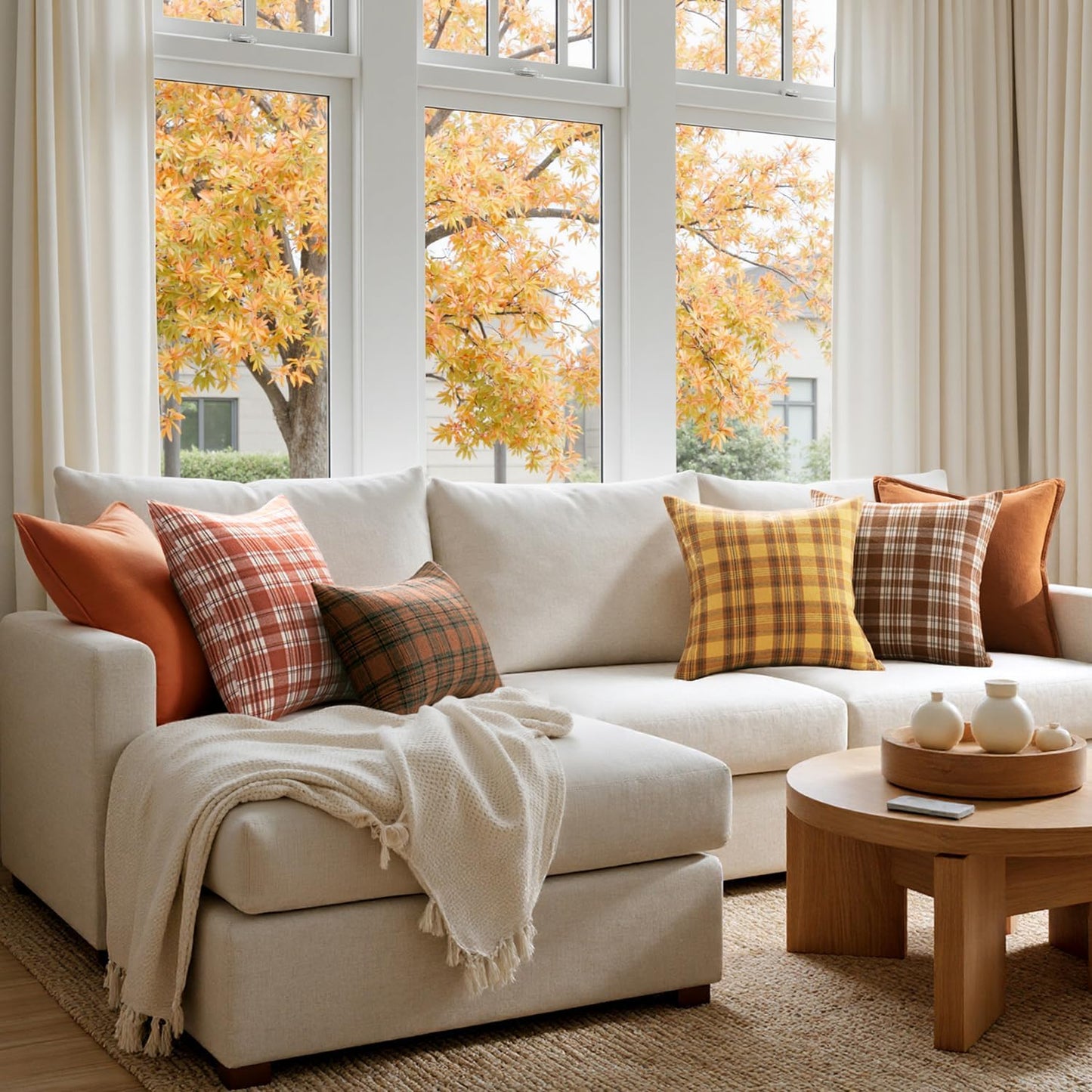 Fall Plaid Pillow Covers