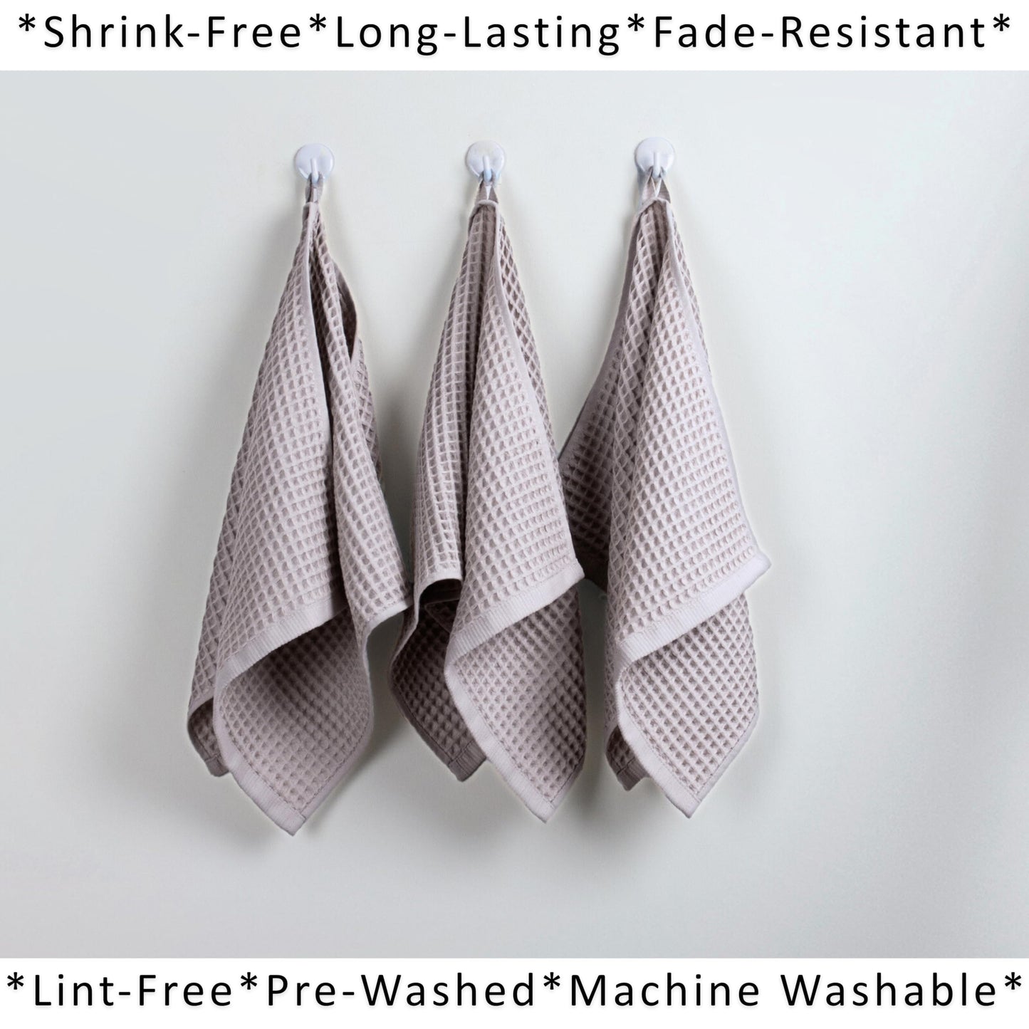 PÜSKÜL Organic Waffle Kitchen Towel Pure 100% Turkish Cotton Set of 3 Natural Raw-Undyed Towel - Premium Quality Soft Quick-Dry Absorbent Lint-Free Hand & Dish Towels Large 32X16 (3, Natural Beige)