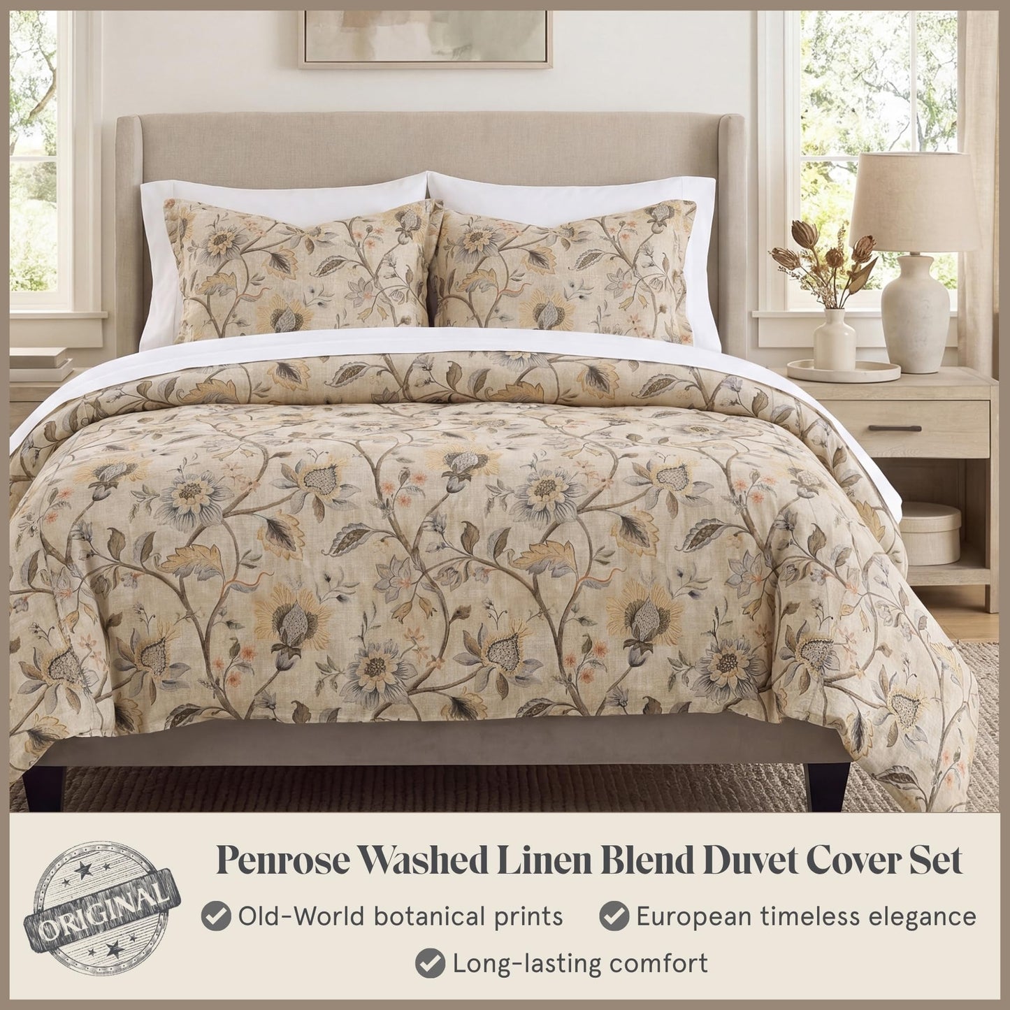 Victoria 3 Piece Duvet Cover Set with Pillow Shams