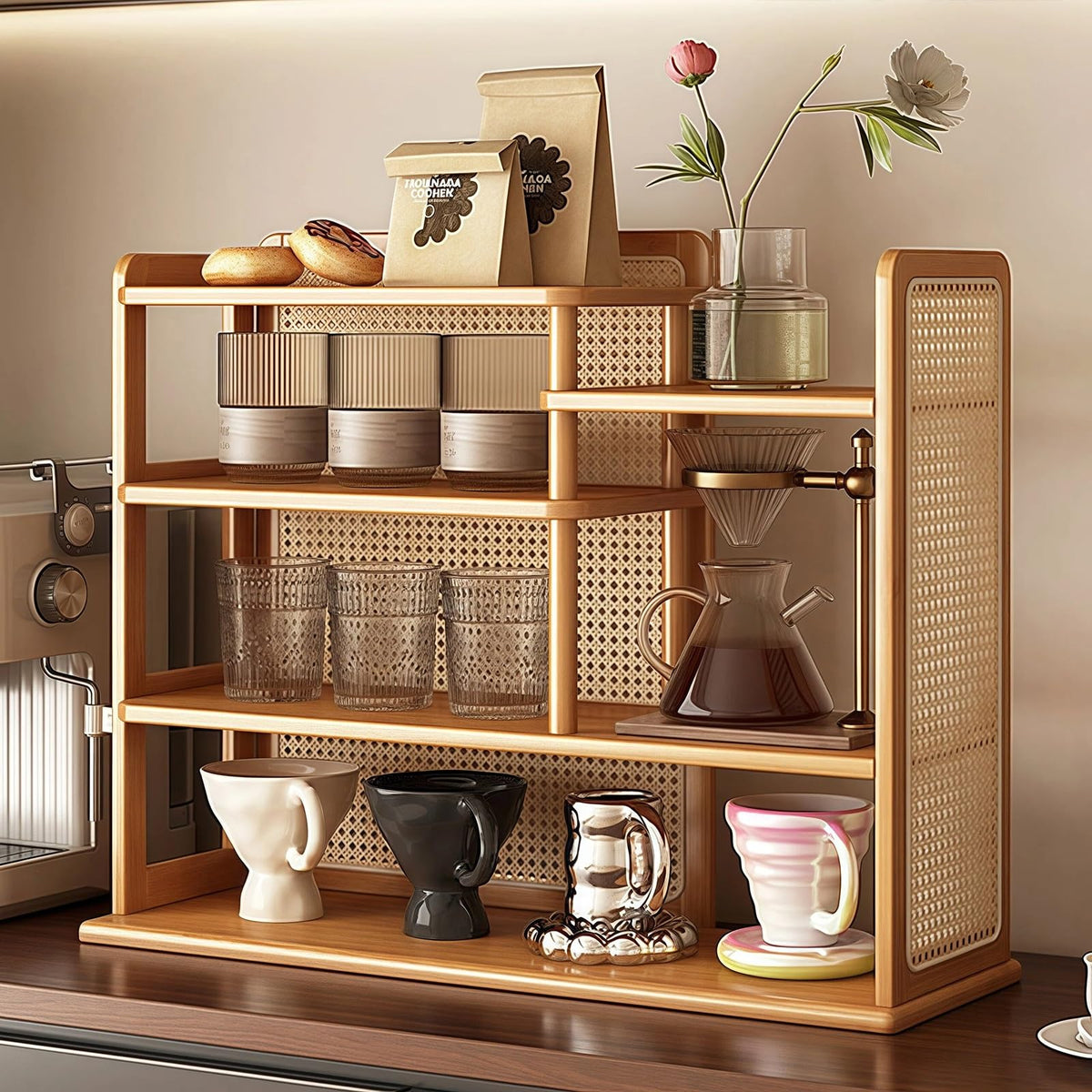 Countertop Bamboo Display Shelf