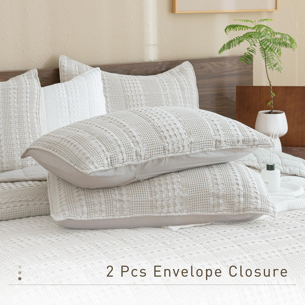 Oversized Waffle Weave Lightweight Coverlets_3 Pieces