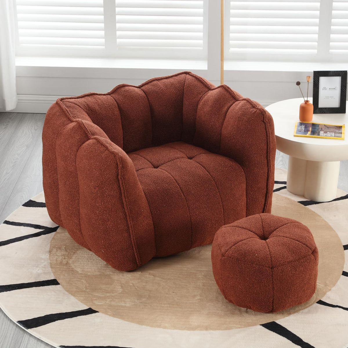 Bean Bag Couch with Ottoman