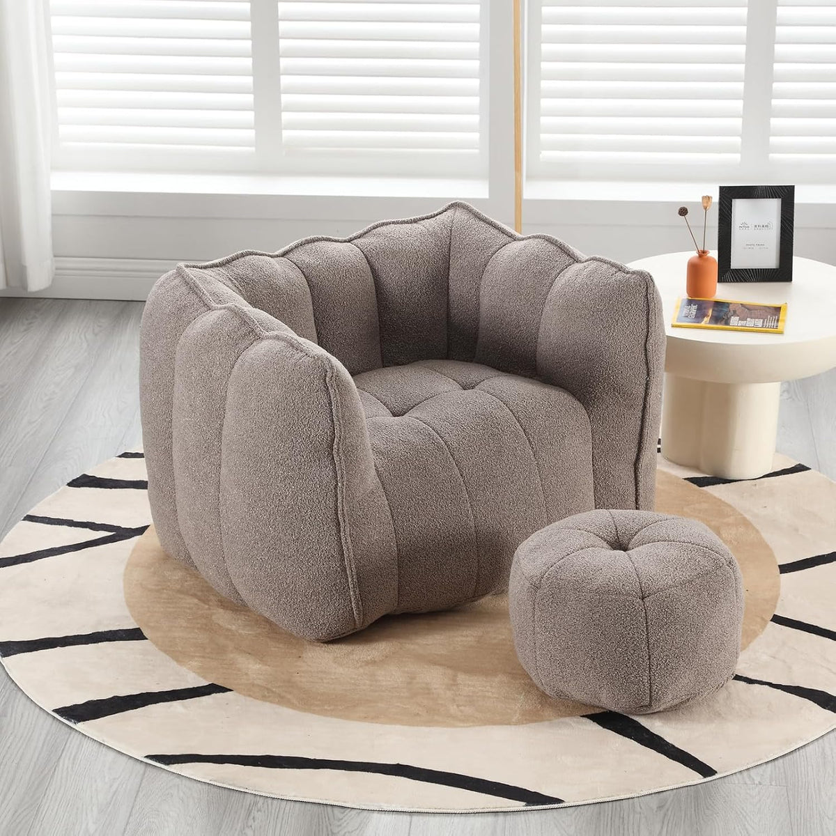Bean Bag Couch with Ottoman