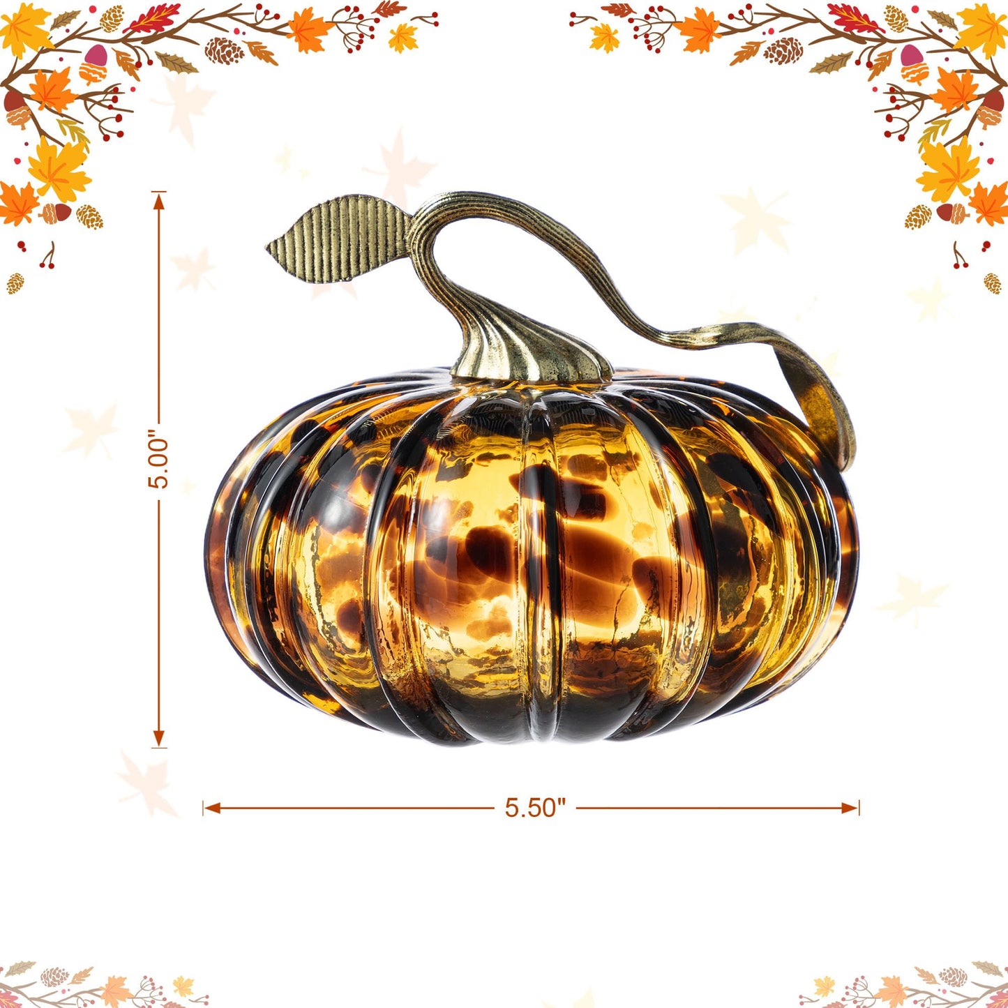 Amber Glass Pumpkin Decor