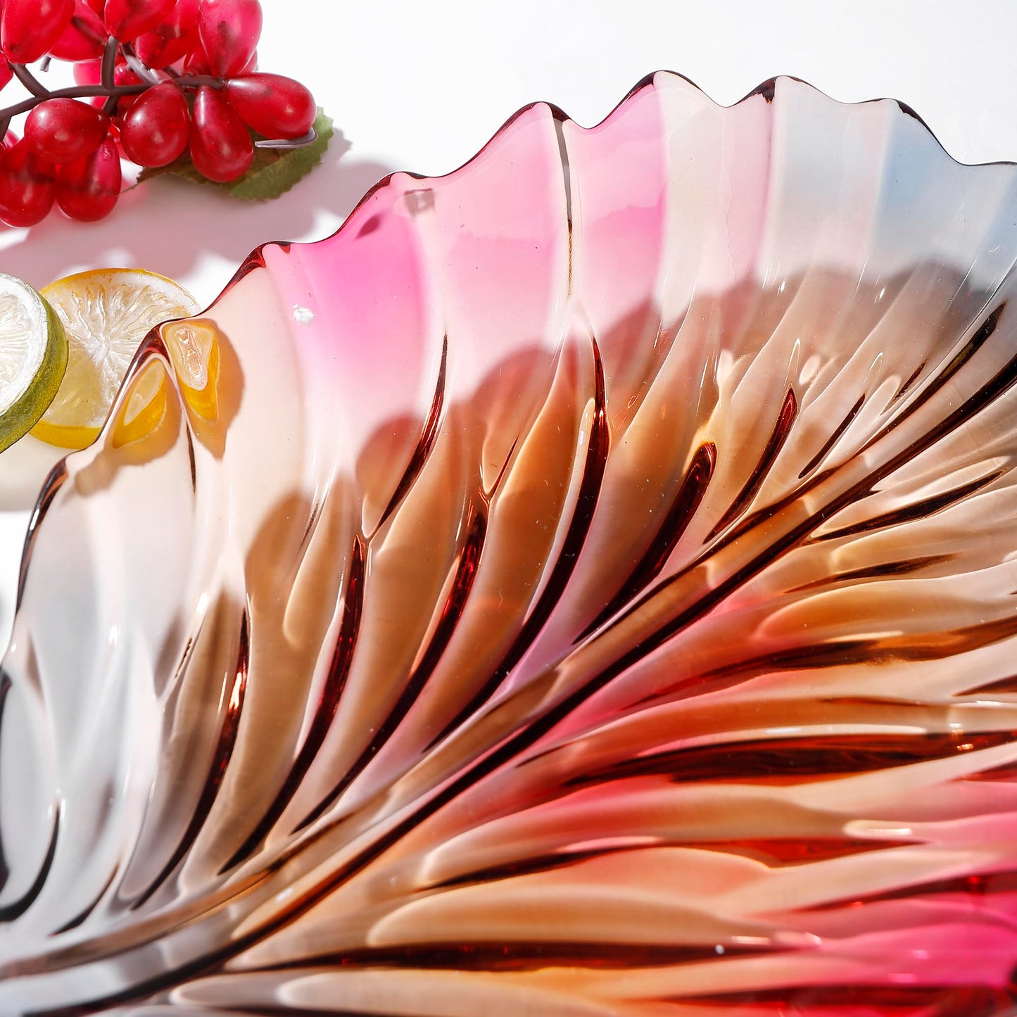 Gold Crystal Glass Leaf-shaped Bowl