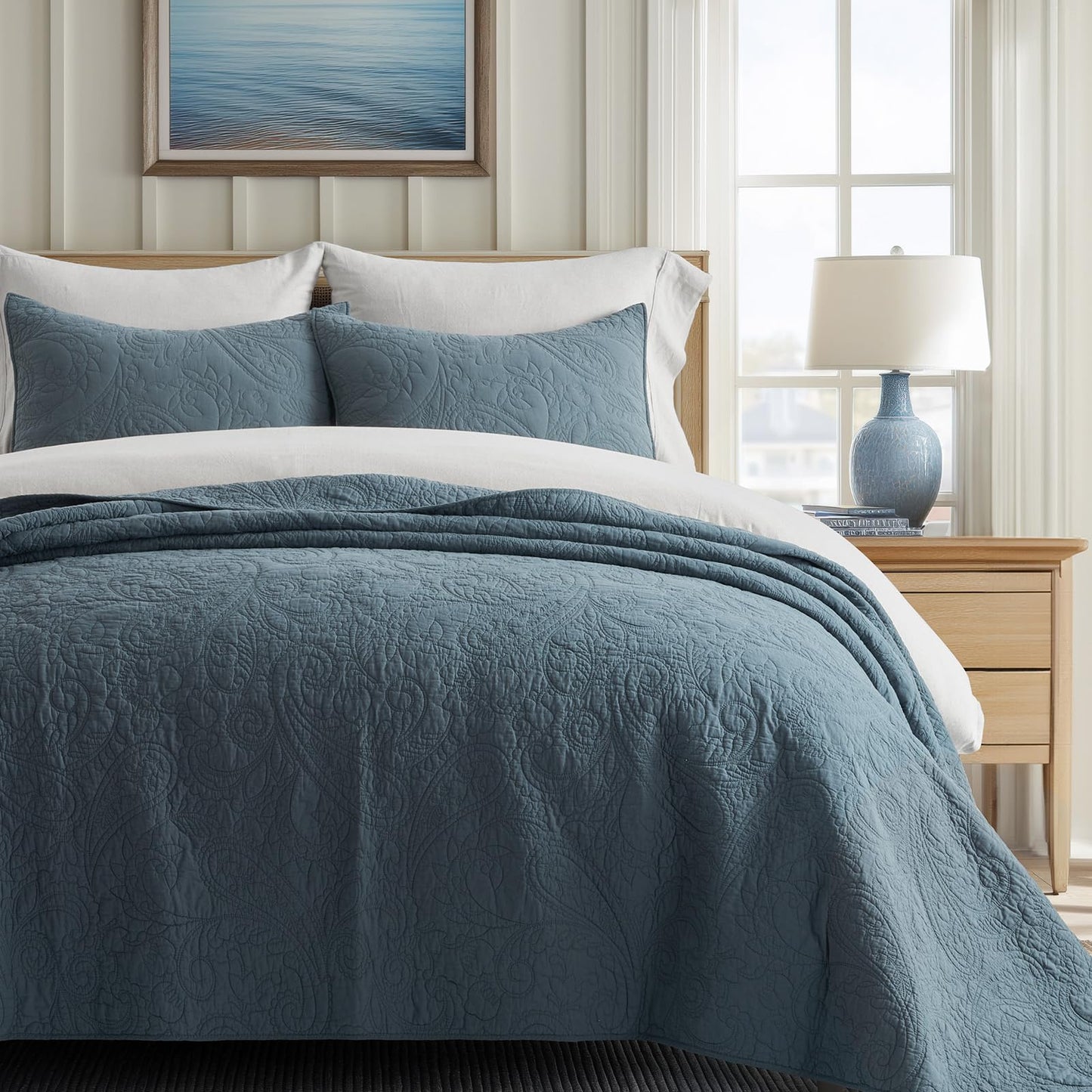 100% Cotton Scallop Quilt Set